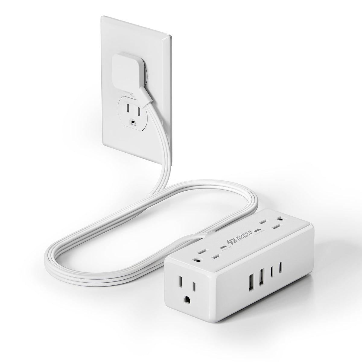 3Ft Surge Protector Power Strip with USB Ports