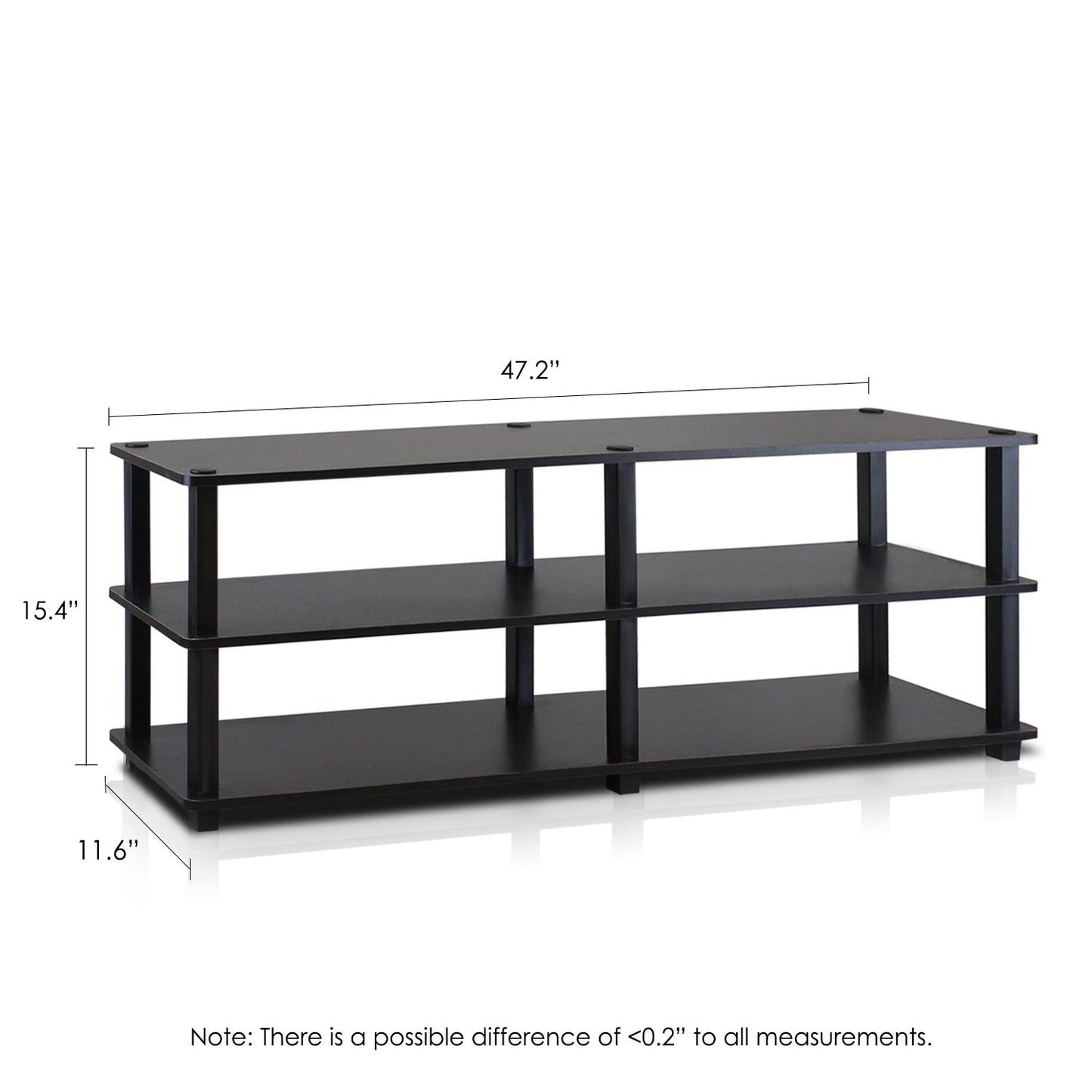 Furinno 3-Tier Wide Shoe Storage Rack, Espresso/Black