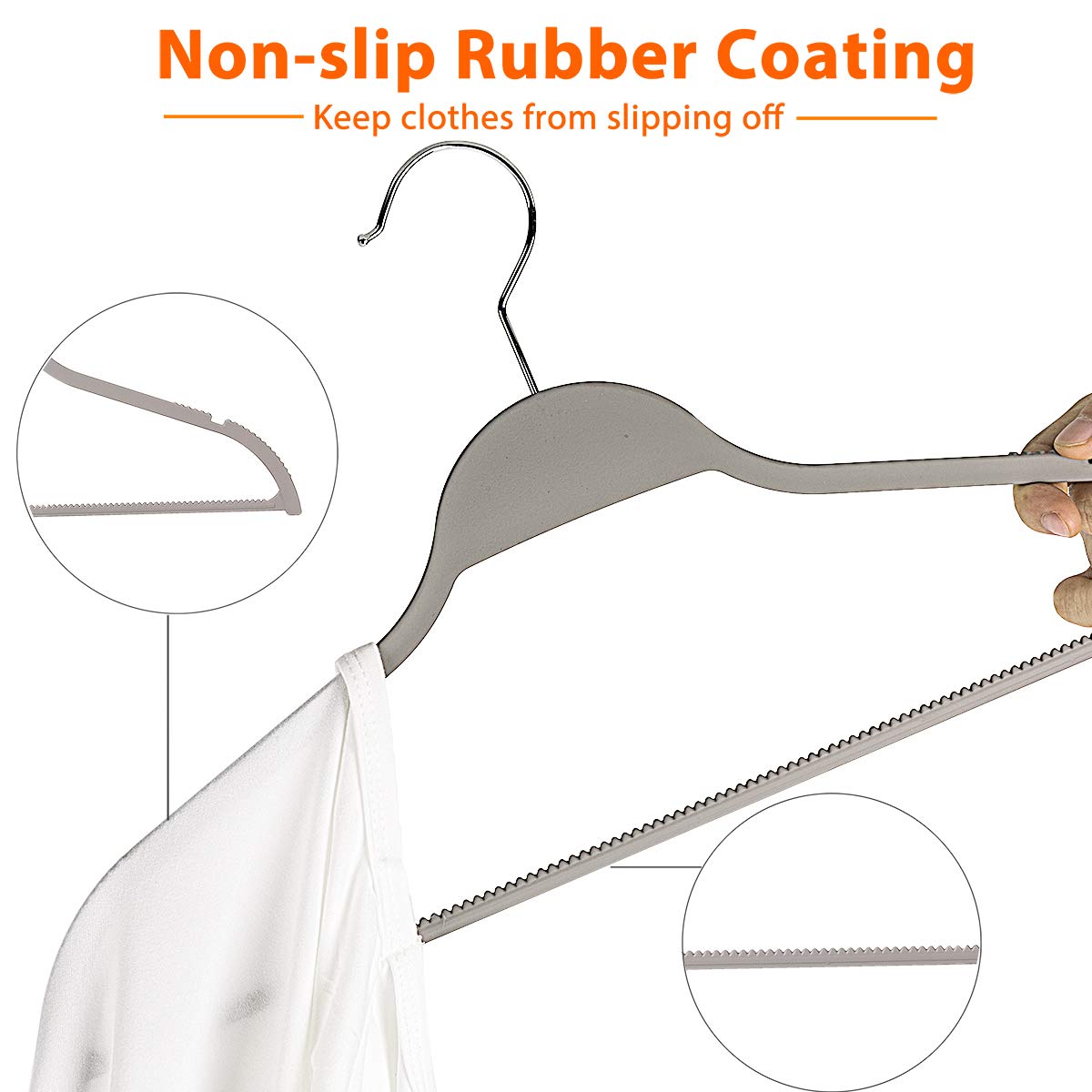 ELONG HOME Non-Slip Plastic Clothes Hangers, 20 Pack