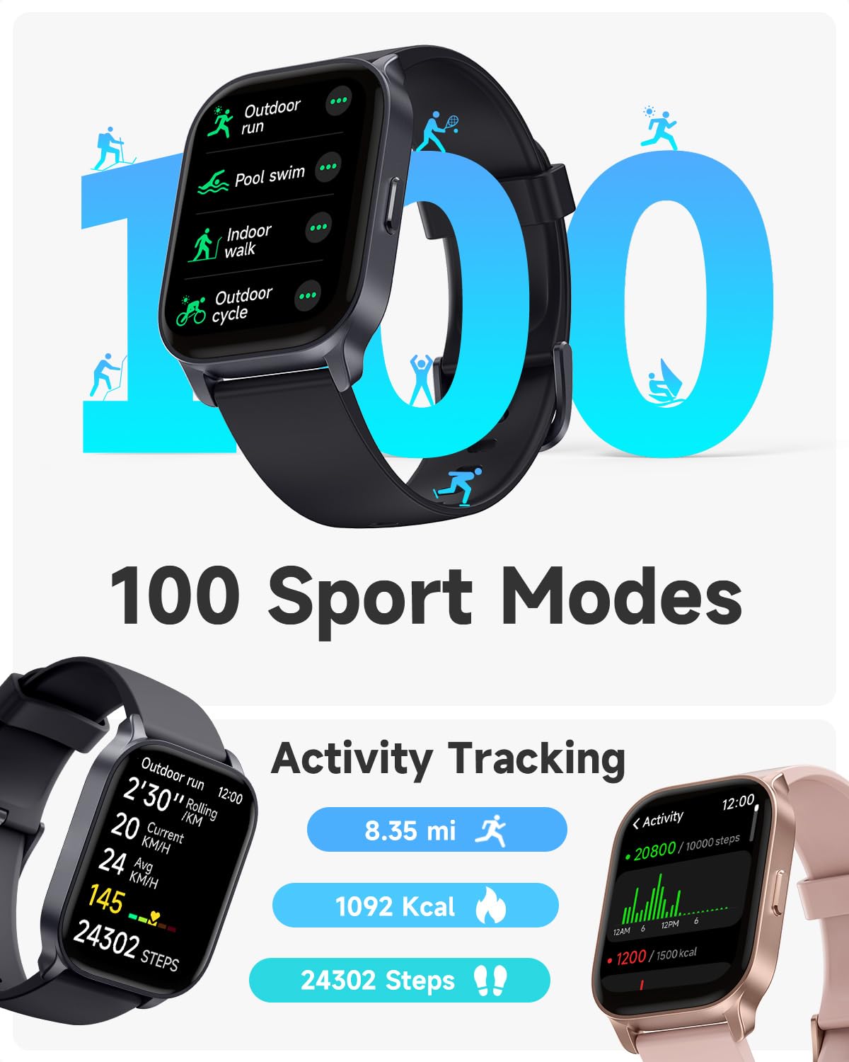 Smart Watch for Fitness, Calls, and Tracking