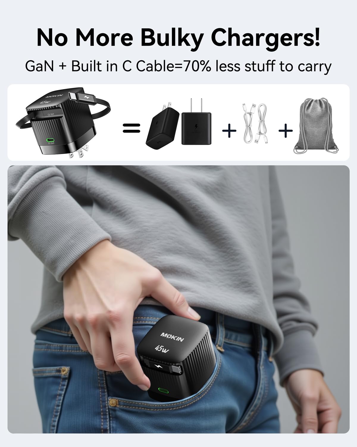 45W Dual Port USB C Fast Charger