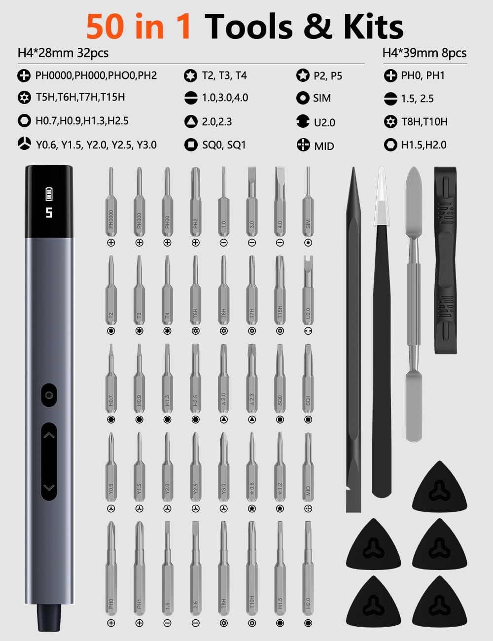 50-in-1 Electric Screwdriver Set for Electronics Repair