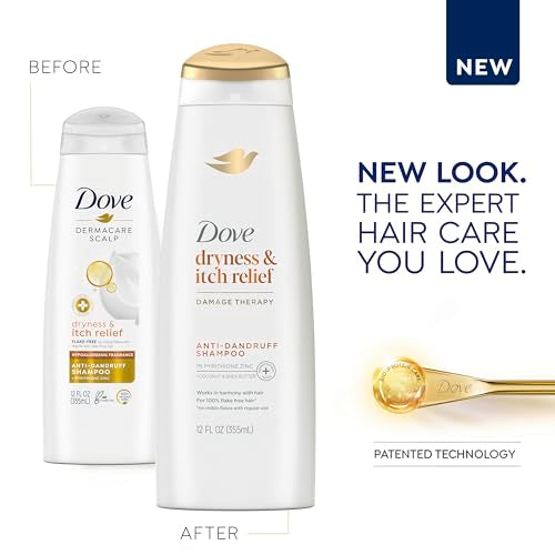 Dove DermaCare Scalp Anti Dandruff Shampoo Dryness and Itch Relief for Dry and Itchy Scalp Dry Scalp Treatment with Pyrithione Zinc 12 fl oz