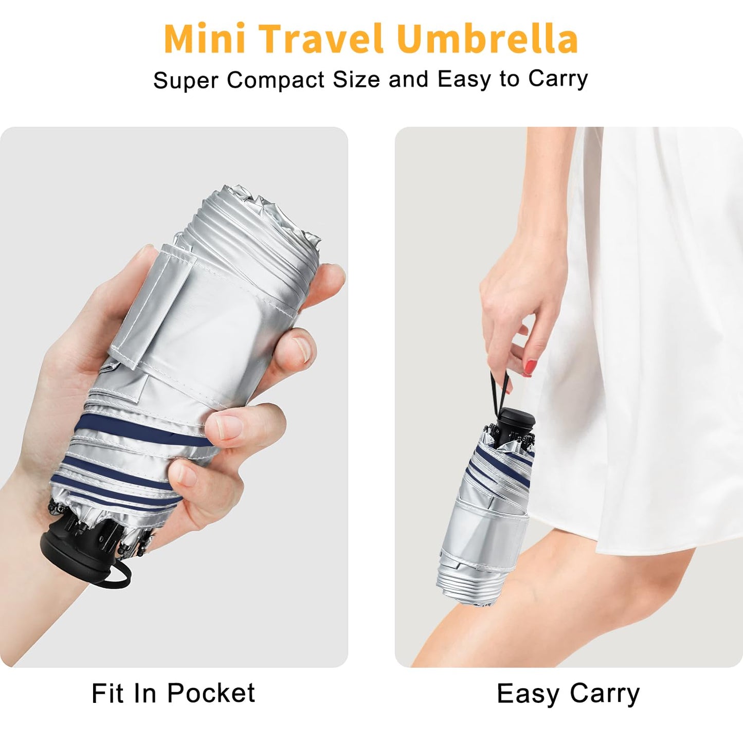 ECOBRELLA Mini Travel Umbrella with Sun Protection