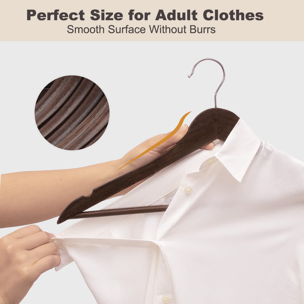 ELONG HOME Wooden Suit Hangers 30 Pack