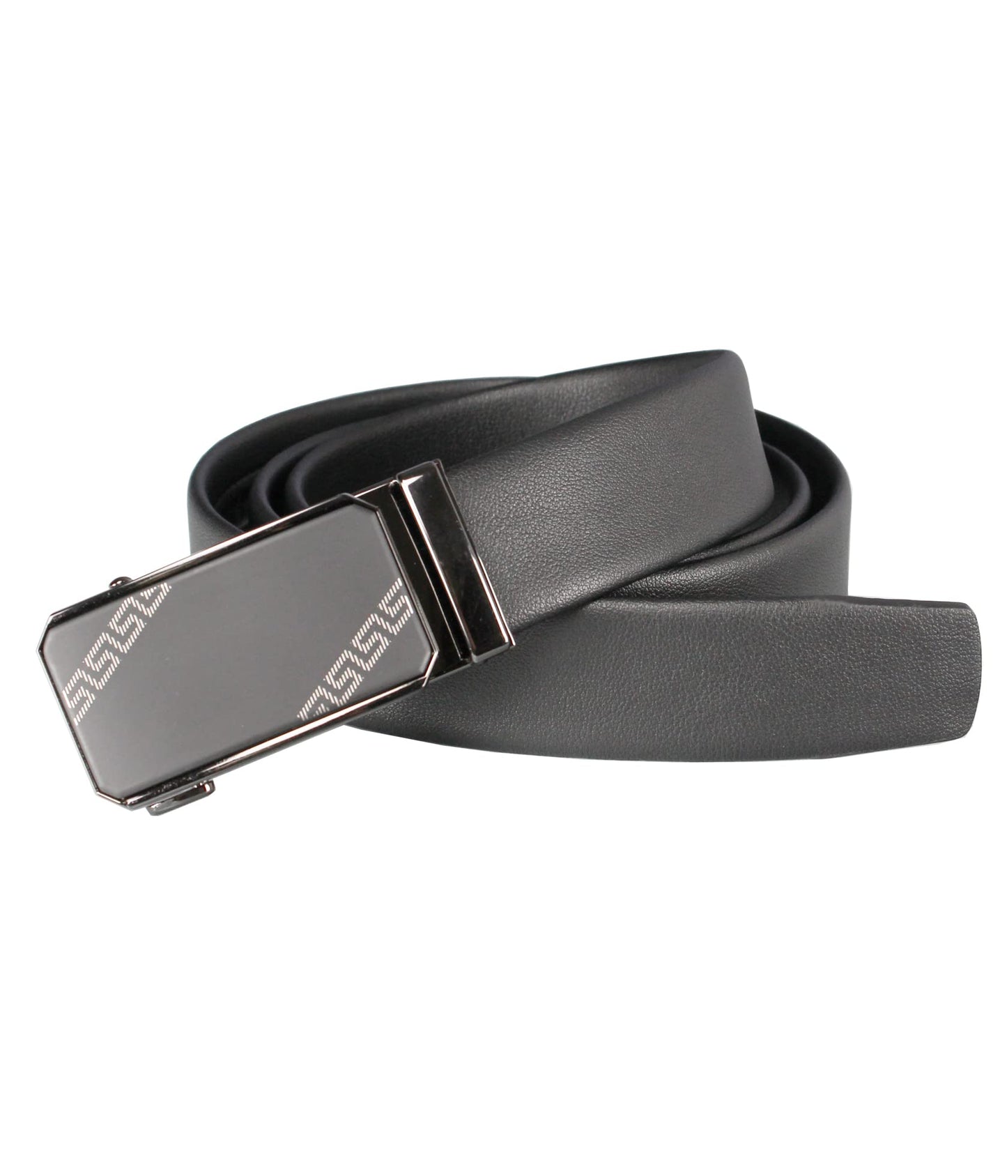 Bullko Adjustable Leather Golf Dress Belt, Black