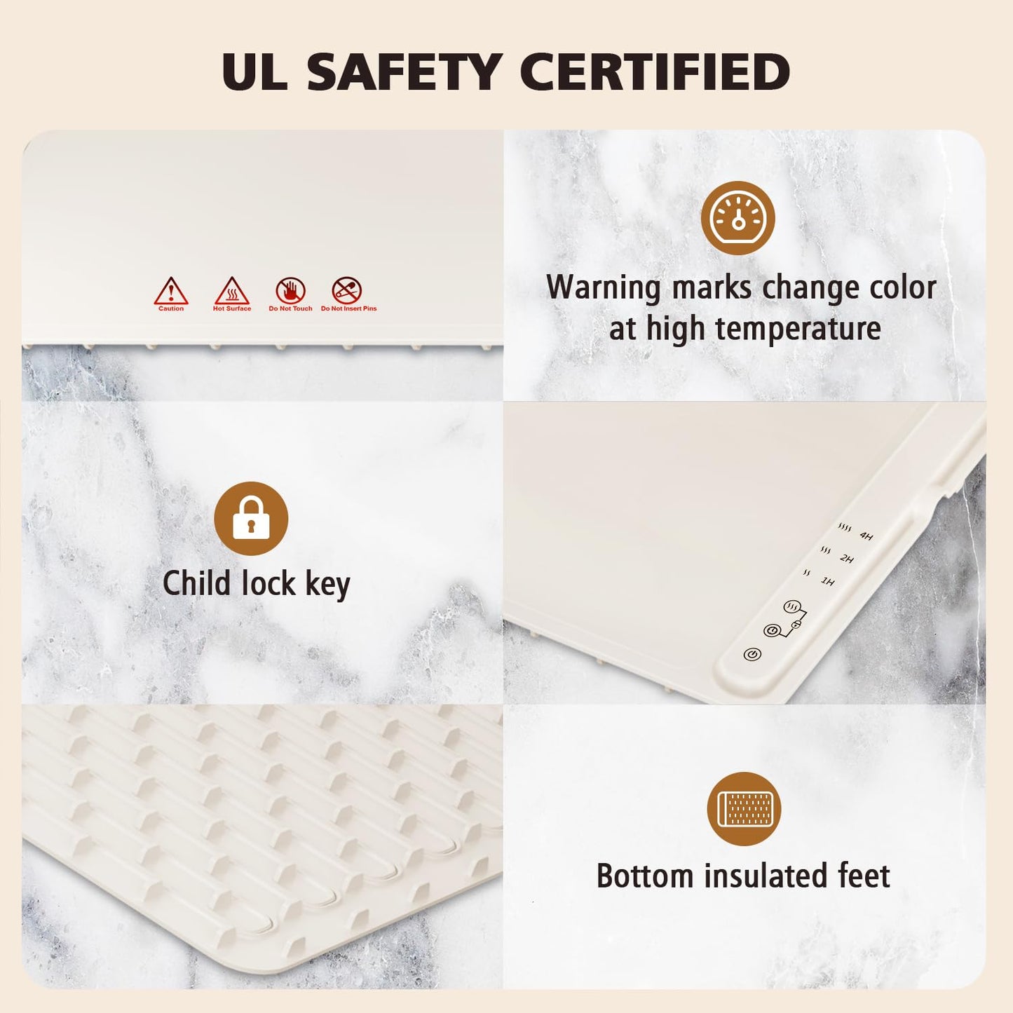 Electric Food Warming Mat with 3 Settings