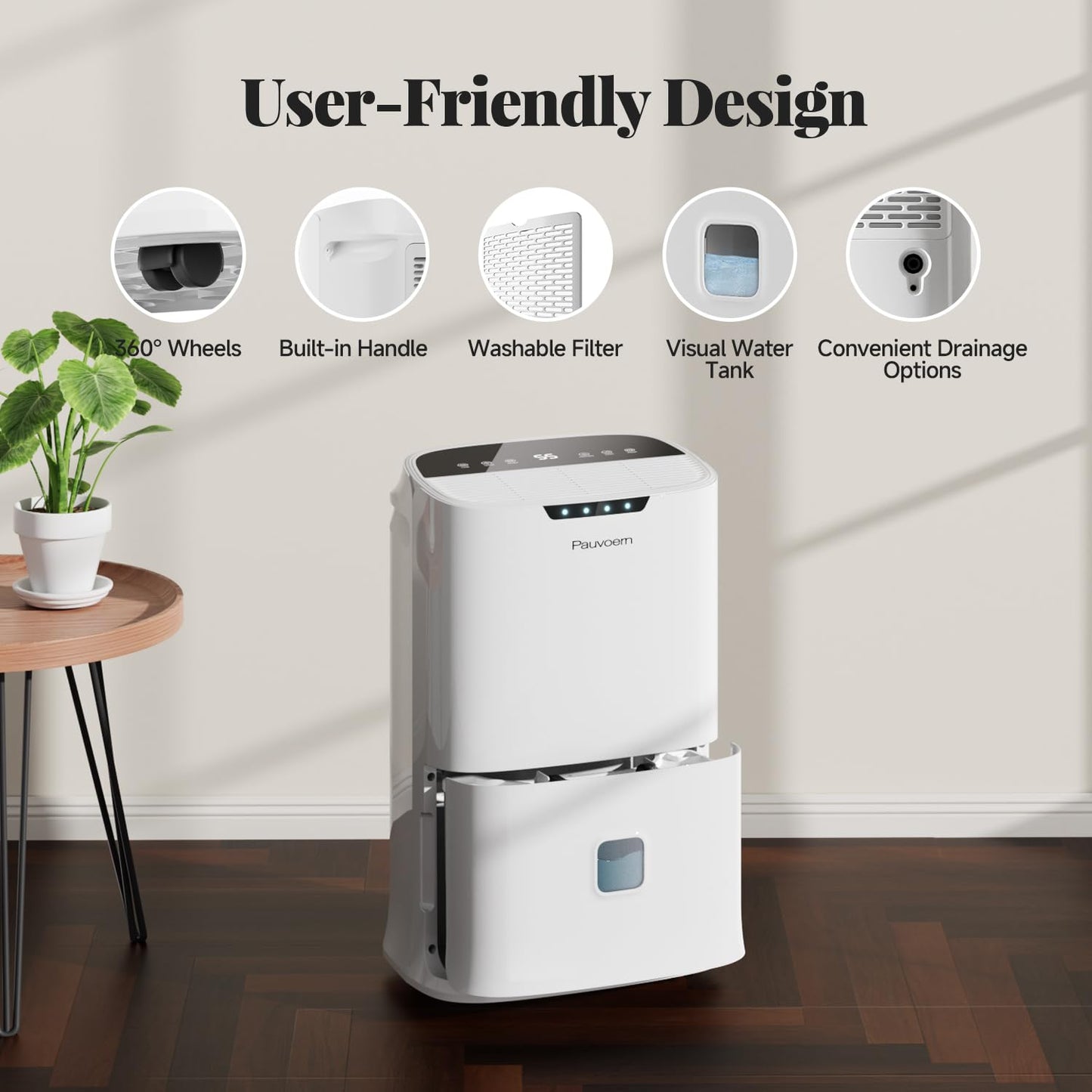 90 Pint Pauvoern Smart Wifi Dehumidifier for Home
