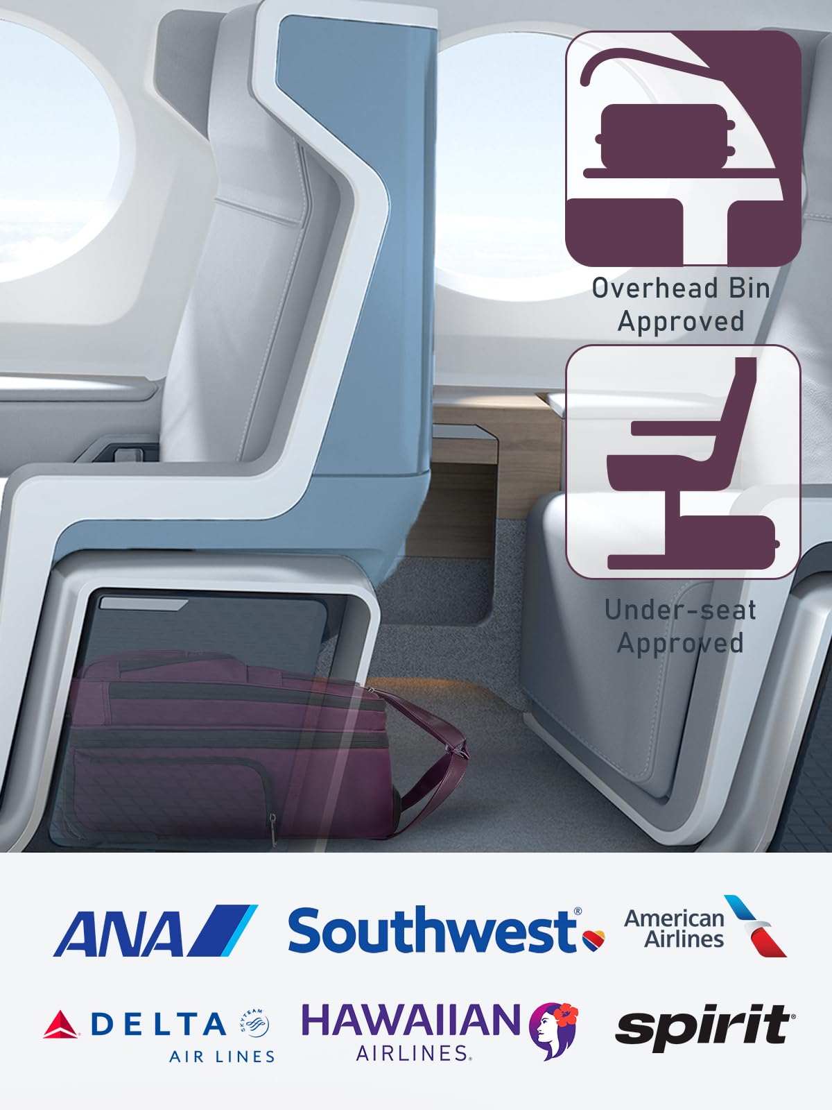 16-Inch Underseat Rolling Luggage for Travel