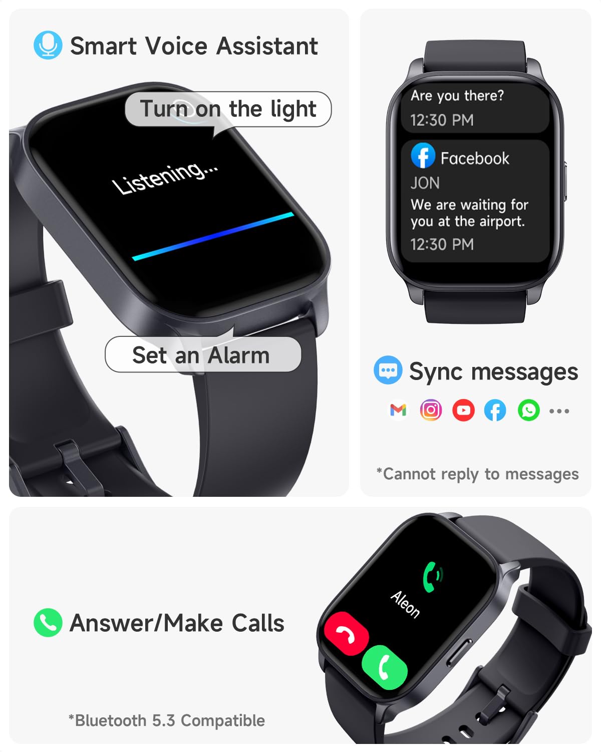 Smart Watch for Fitness, Calls, and Tracking