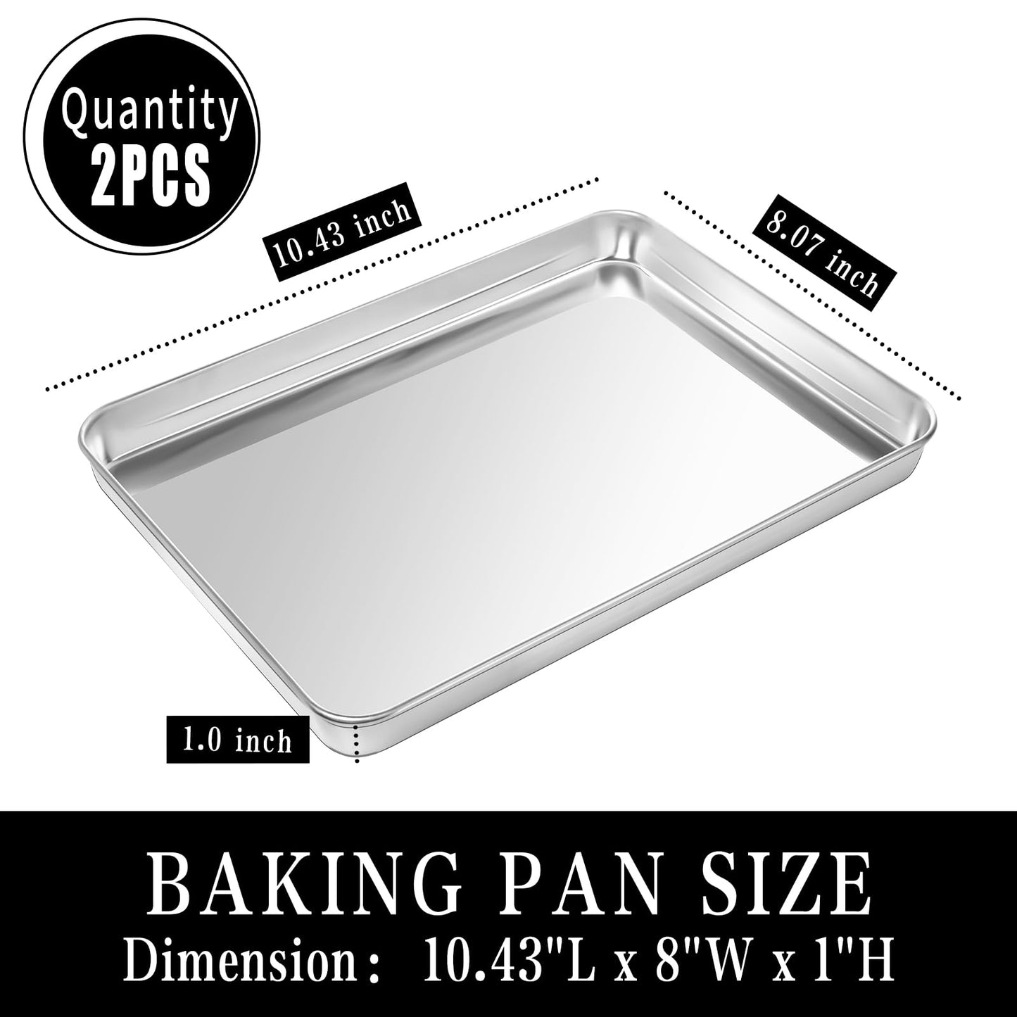 2-Pack Stainless Steel Cookie Baking Sheet Set