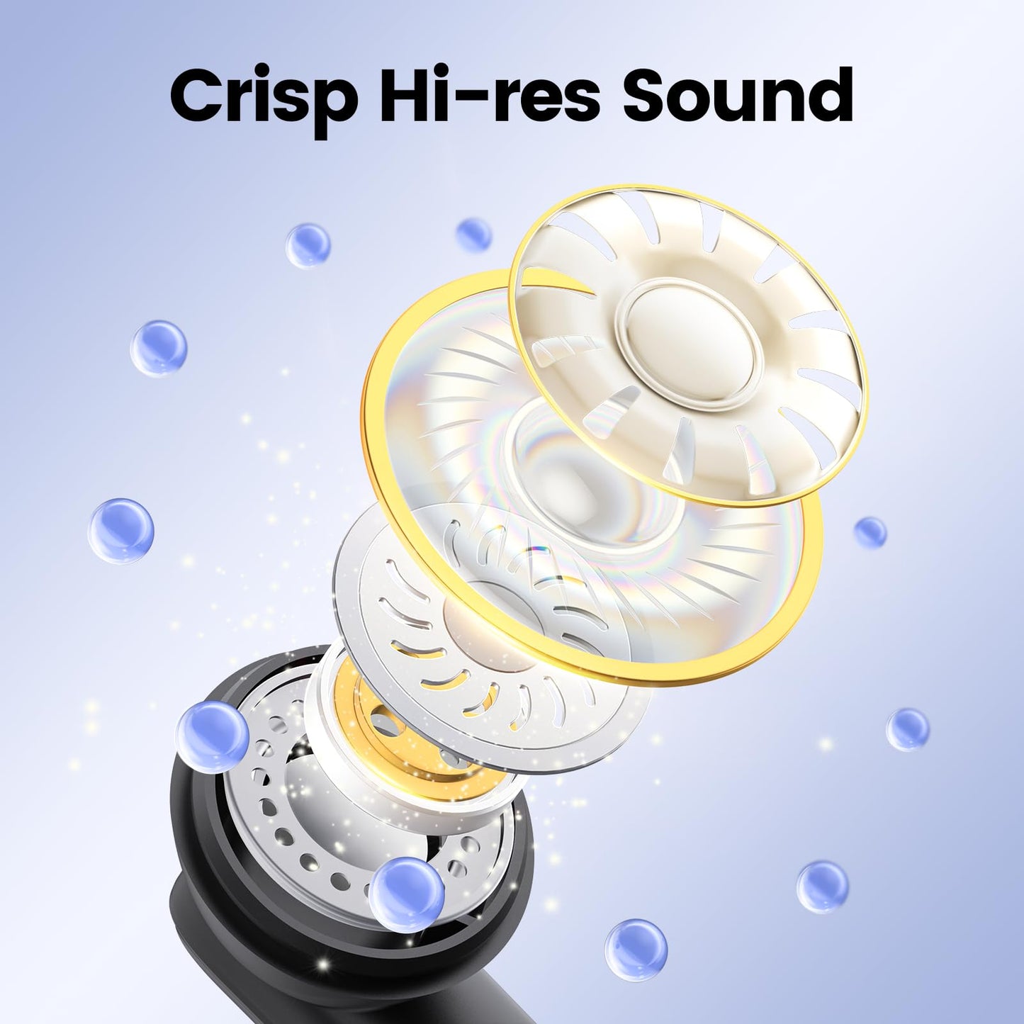 Bluetooth Headphones Ear Buds 68Hrs Playtime Wireless Earbuds Deep Bass with Mic Earphones in Ear IPX7 Waterproof Headset with Power Display Charging Case for Phone Tablet TV Business Sport Black