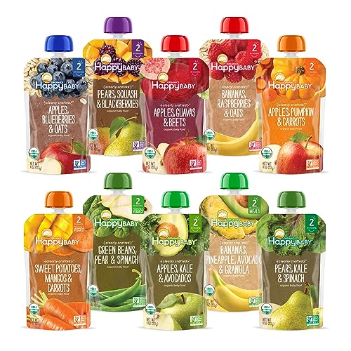 20 Pack Happy Baby Organic Stage 2 Food Pouches (OU)