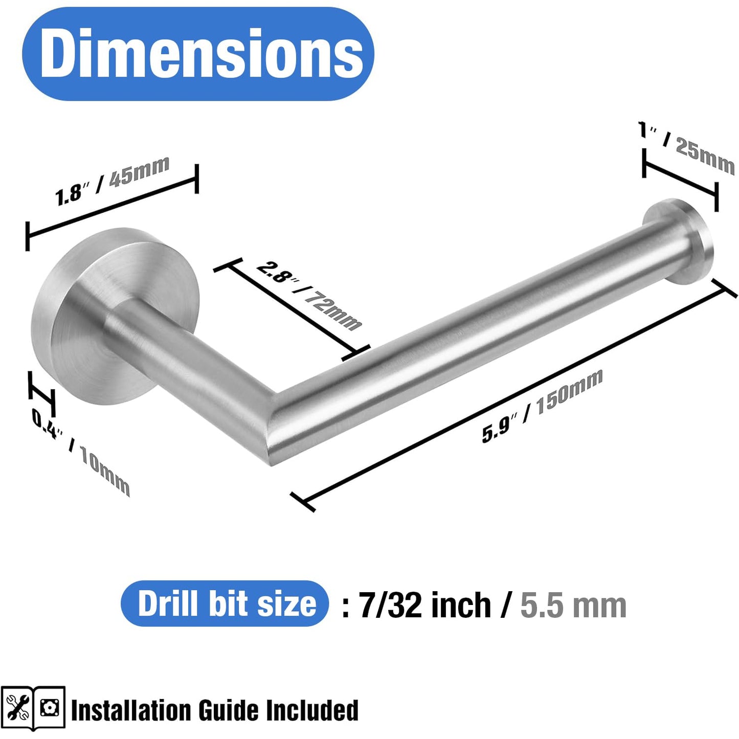 HITSLAM Brushed Nickel Toilet Paper Holder