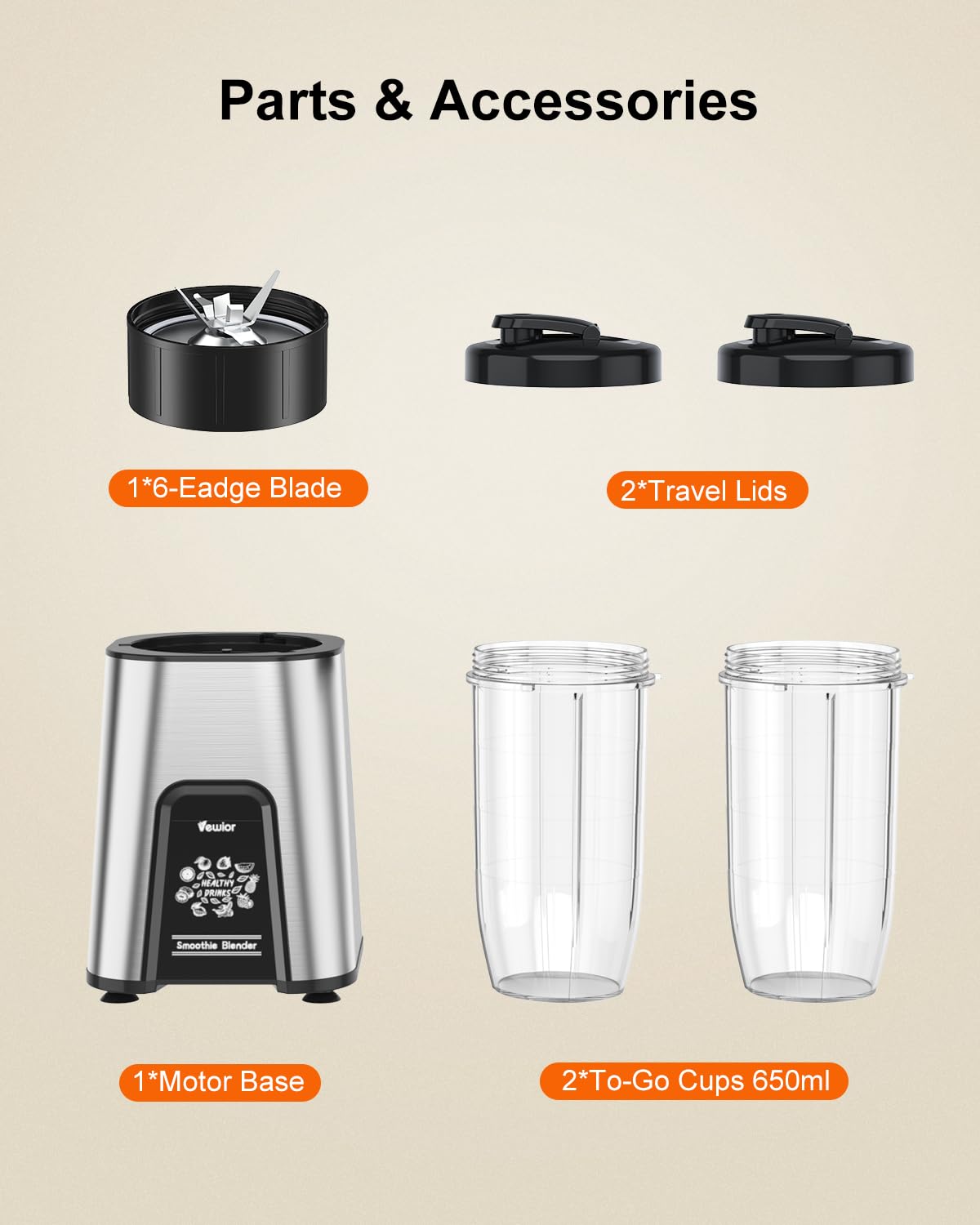 900W Personal Blender for Smoothies and Shakes