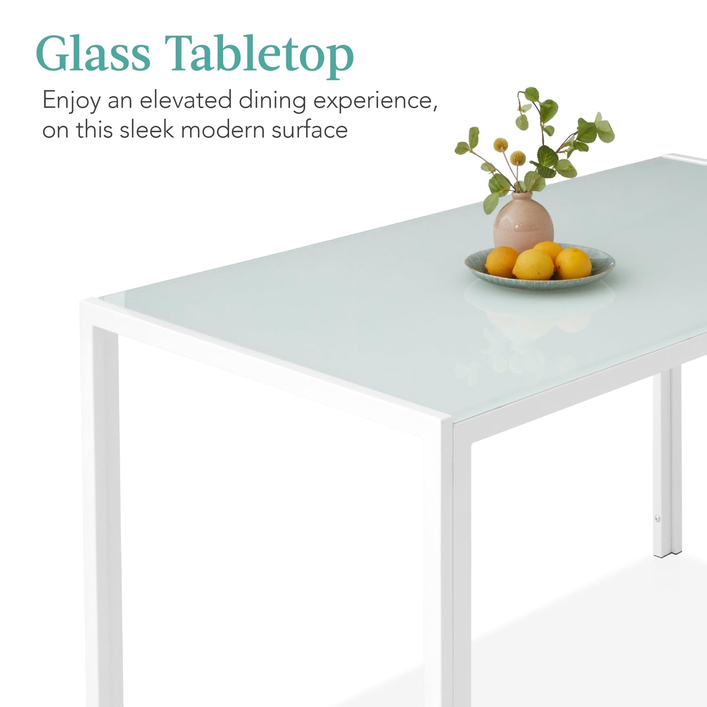 Best Choice 7-Piece Glass Dining Set - White
