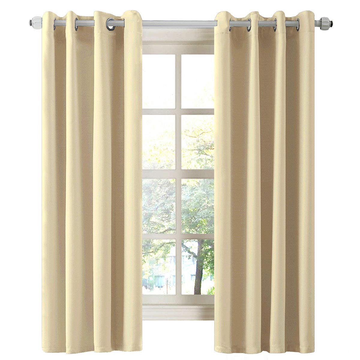 2 Pack Thermal Insulated Blackout Window Curtains