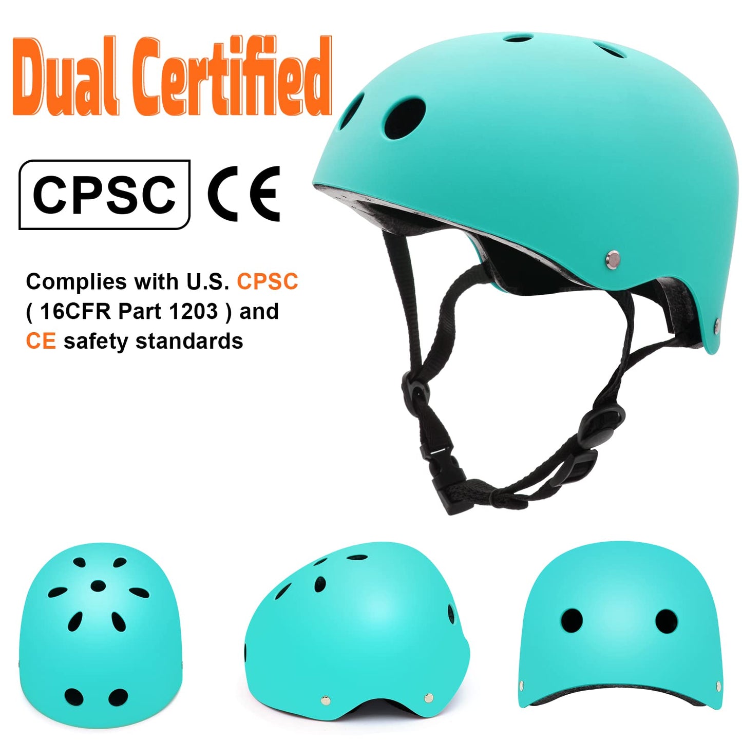 Dual Certified Skateboard and Bike Helmet for All