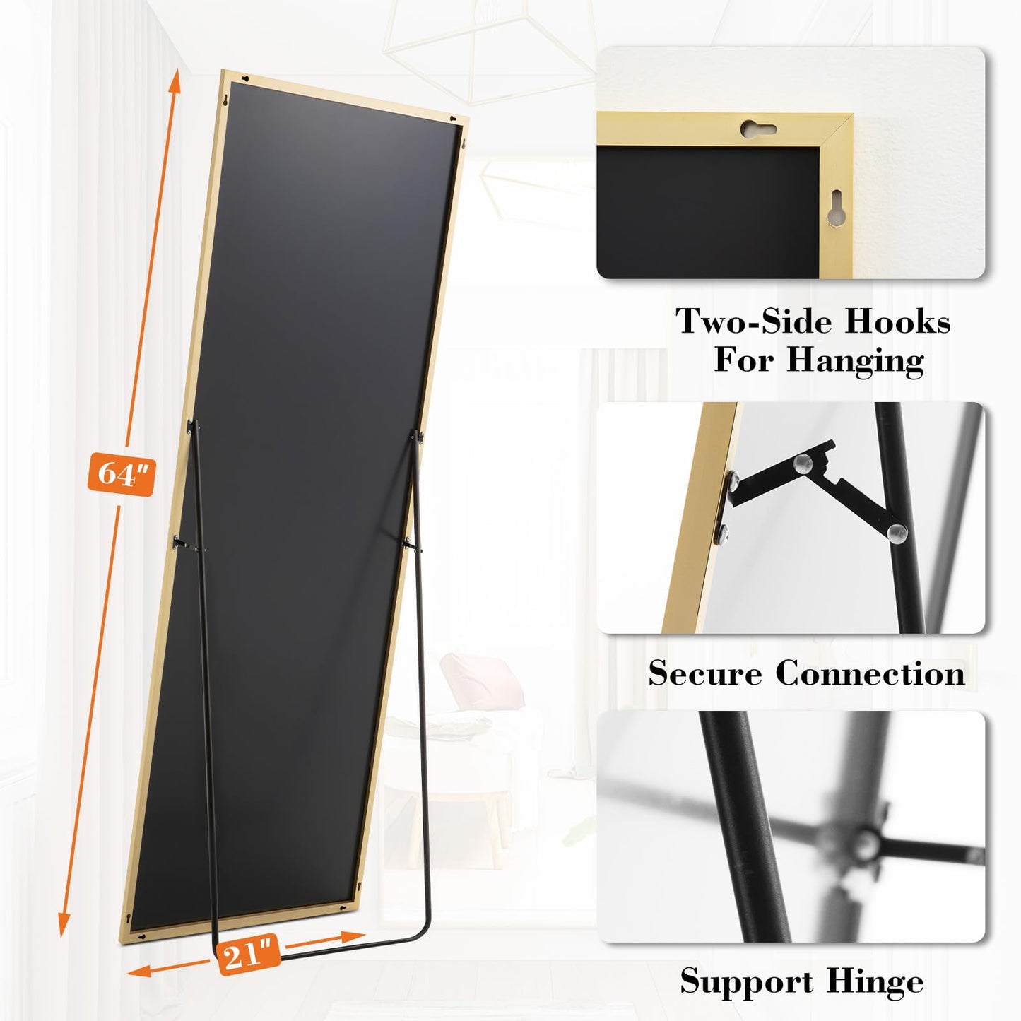 DUMOS 64" Full Length Standing Floor Mirror