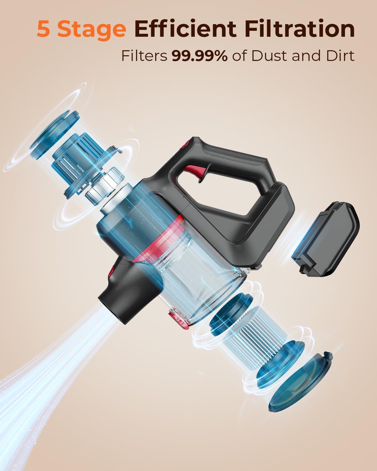 Cordless Vacuum Cleaner with Charging Dock & Battery