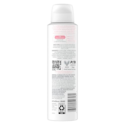 Dove Cooling Spray Deodorant Aluminum Free 4oz
