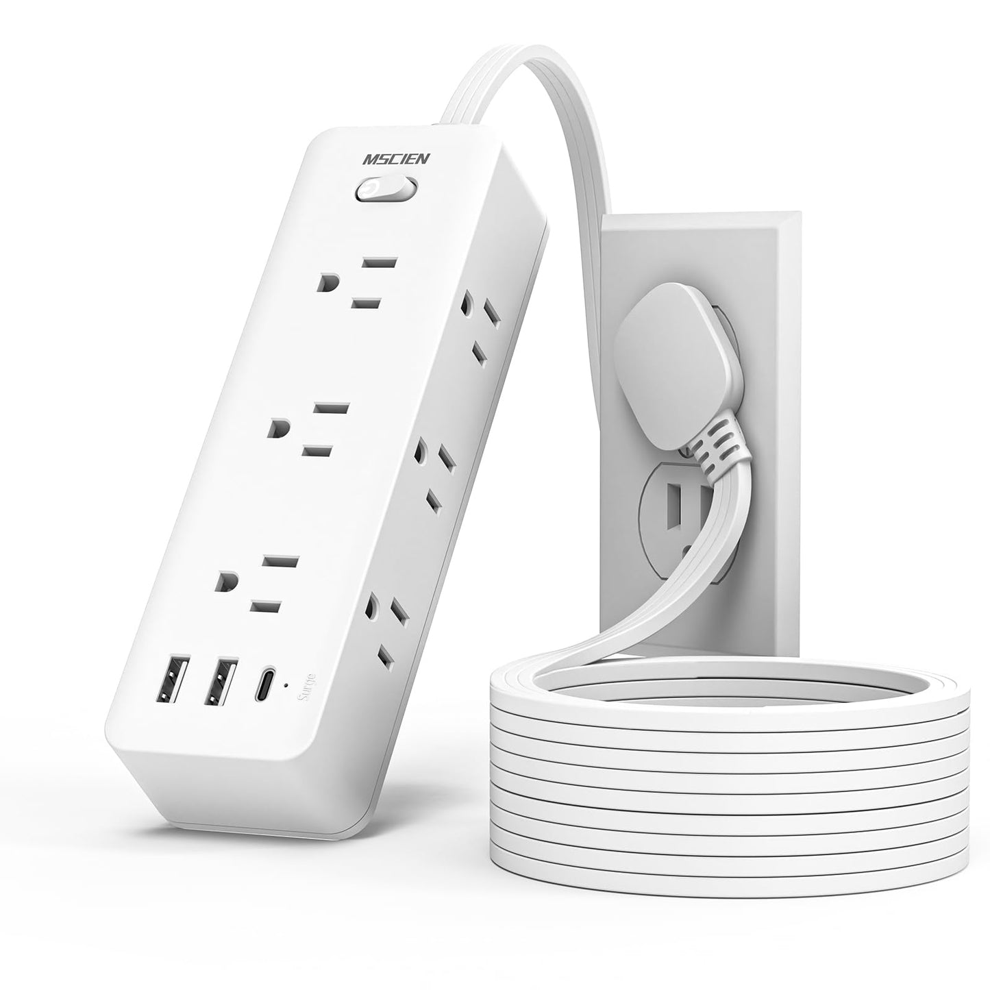 5 FT Extension Cord with 6 Outlets & USB