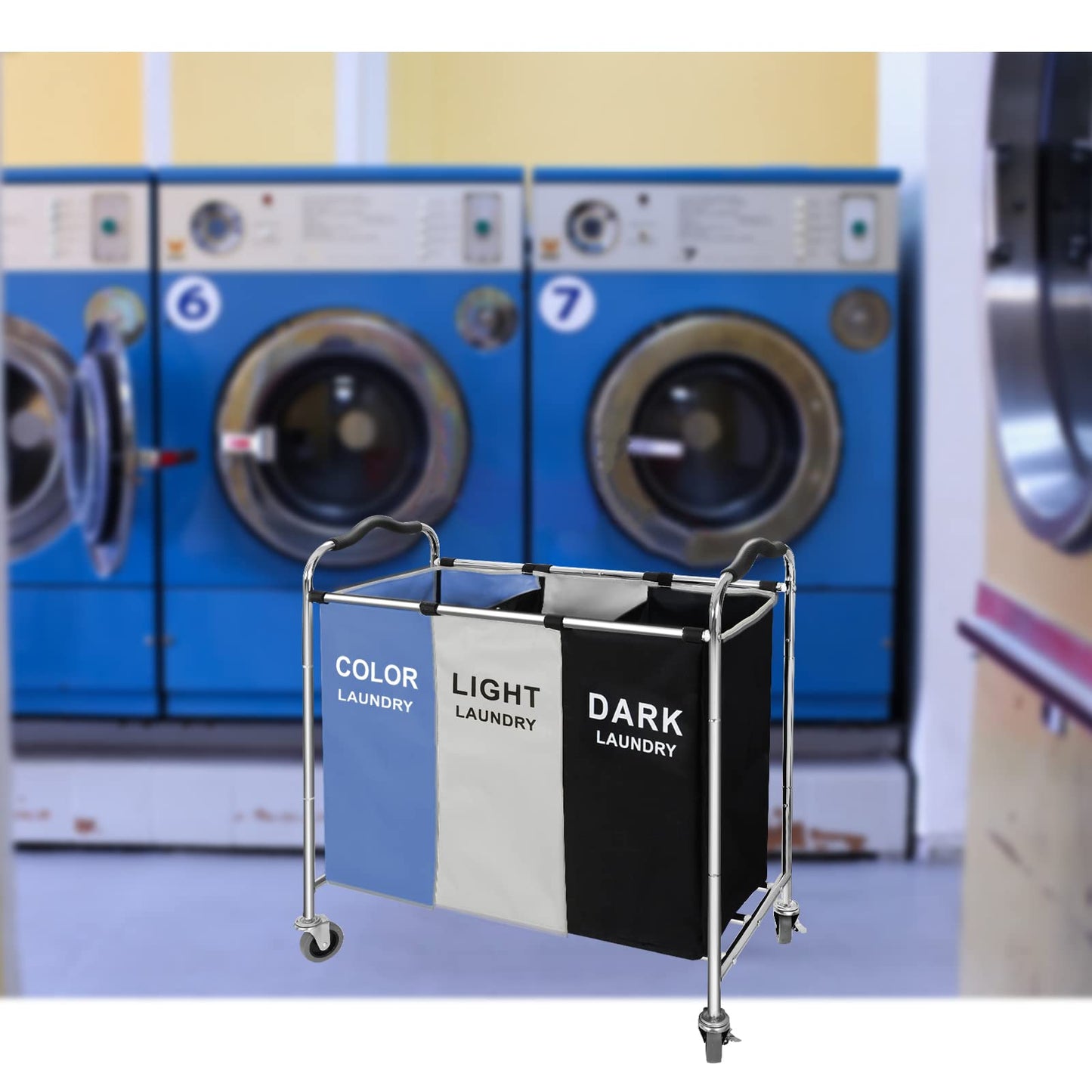 240L Laundry Basket Sorter with Wheels for Clothes