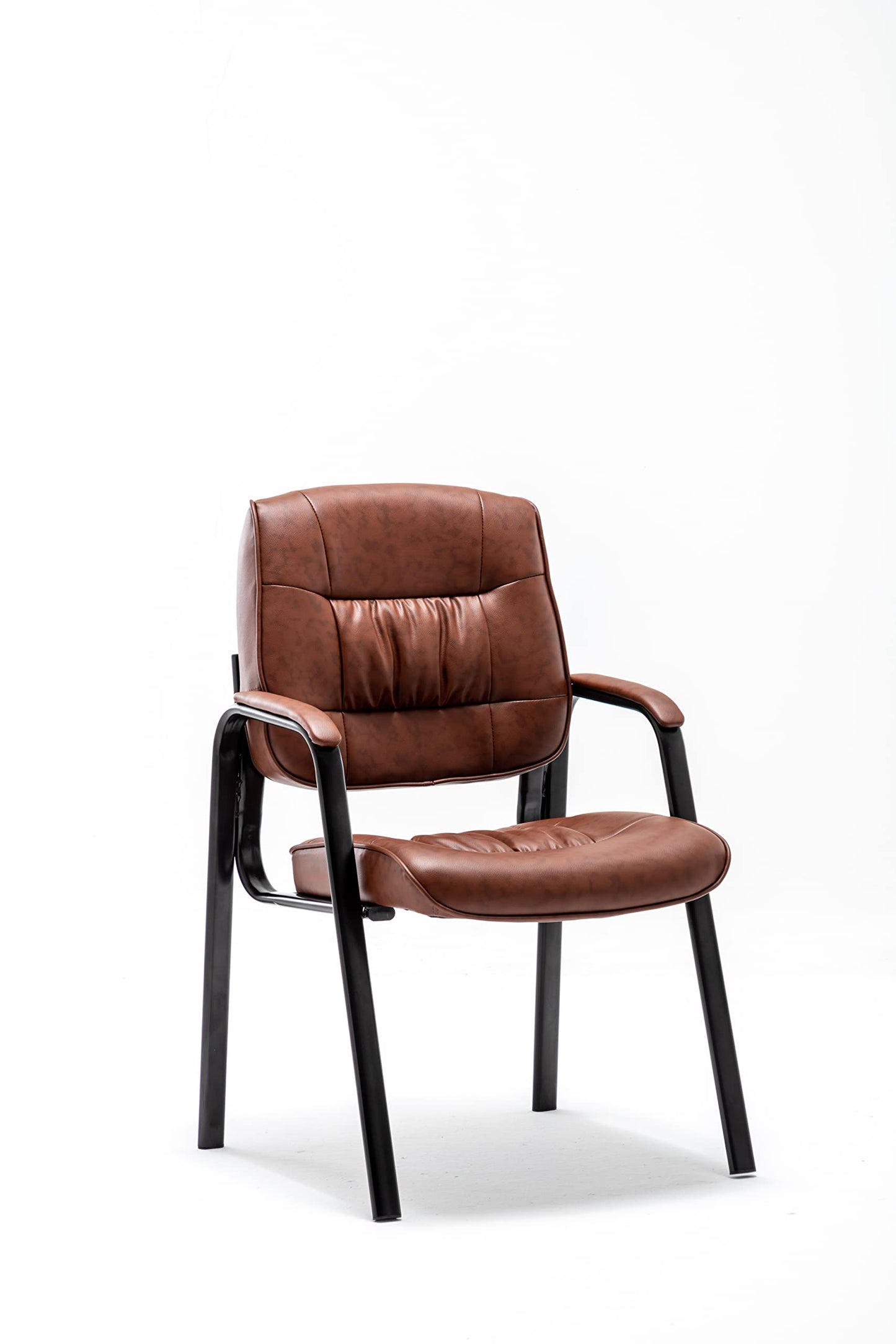 BTEXPERT Sleek Back Premium Leather Office Executive Waiting Room Guest/Reception Side Conference Chair, 22D x 25W x 36H in, Antique Brown, 4