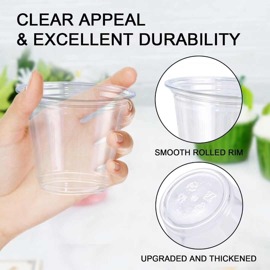 Clear Plastic Drinking Cups, 100 Pack for Parties