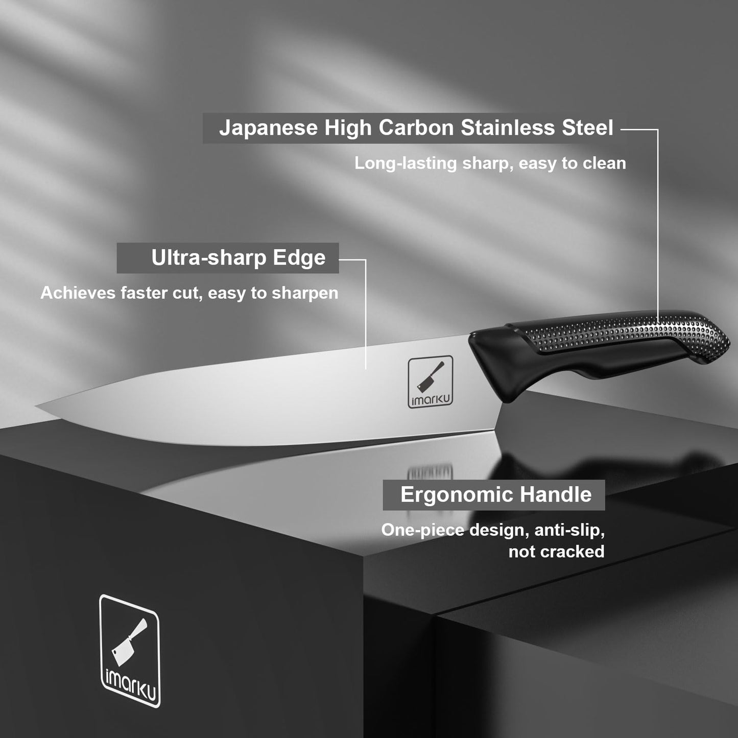 imarku Knife Set, 14PCS Kitchen Knife Set with Block, Japanese High Carbon Stainless Steel Knives Set for Kitchen, Dishwasher Safe, Non-Slip Handle, Super Sharp Chef Knife Set for Home and Restaurant