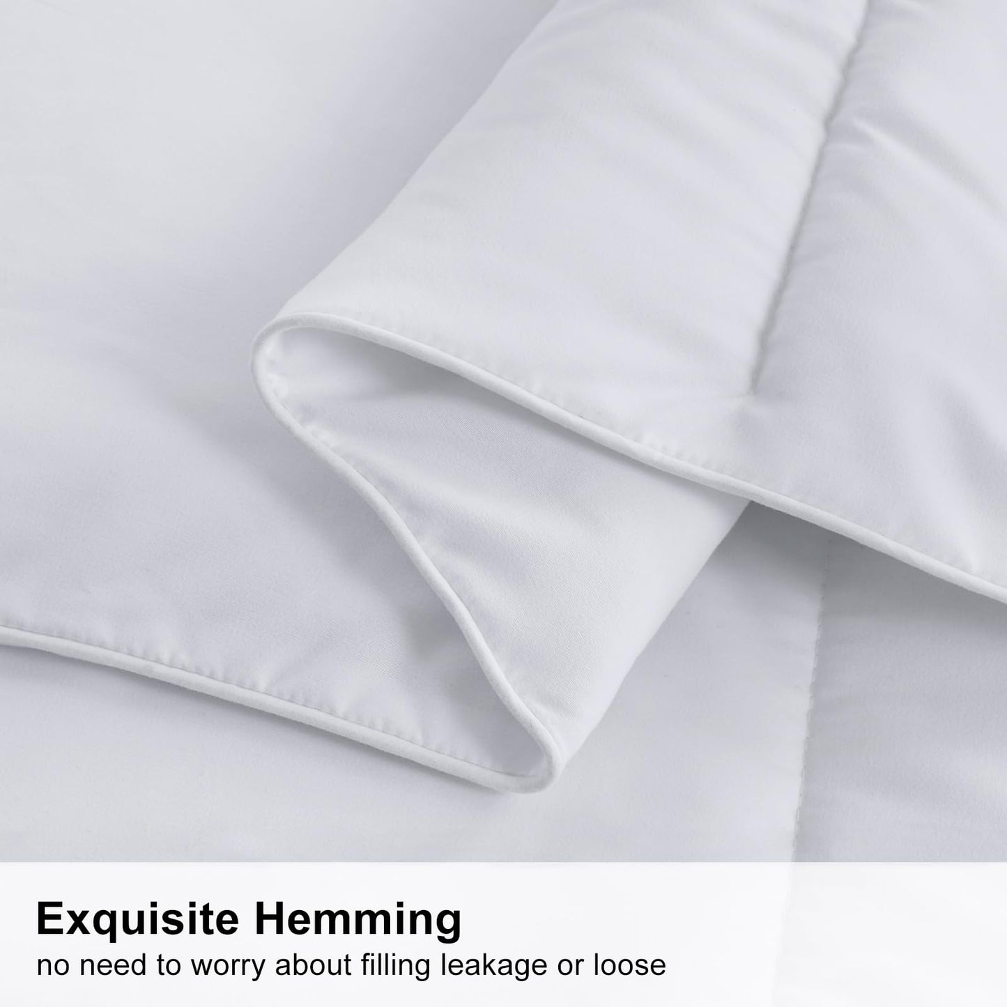 MERITLIFE Comforter Queen Size All Season Soft Down Alternative Comforter Lightweight & Breathable 2100 Series Reversible Duvet Insert with Corner Ties-Machine Washable (White Queen,88"x88")