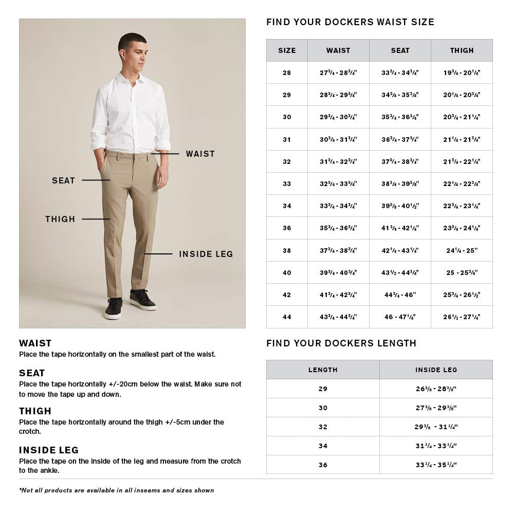 Dockers Men's Stretch Khaki Pants, Black, 31W x 30L