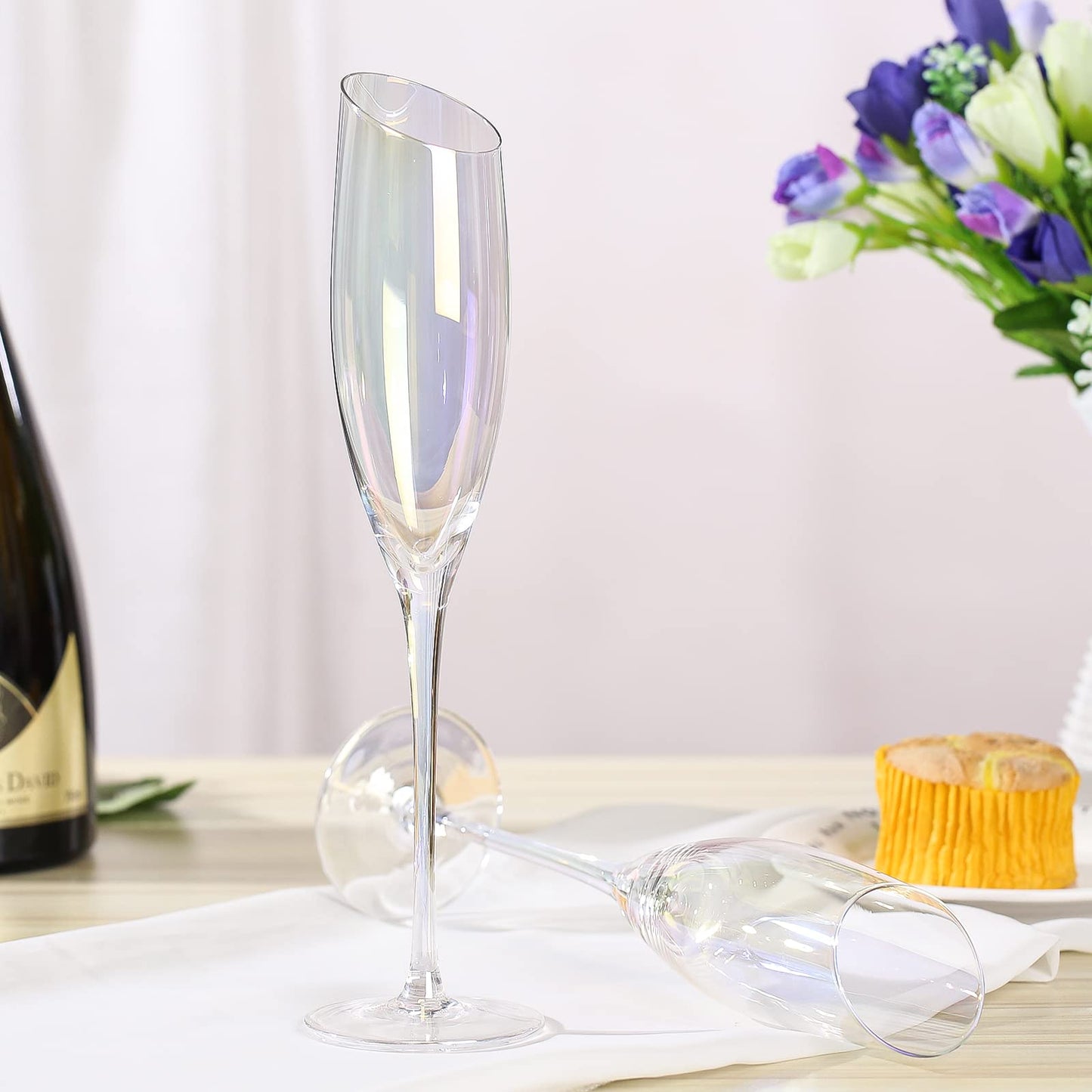 DORELINA Set of 2 Modern Champagne Flutes