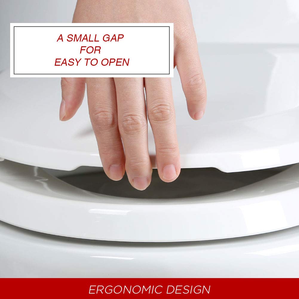 Elongated Soft Close Toilet Seat, Easy Install