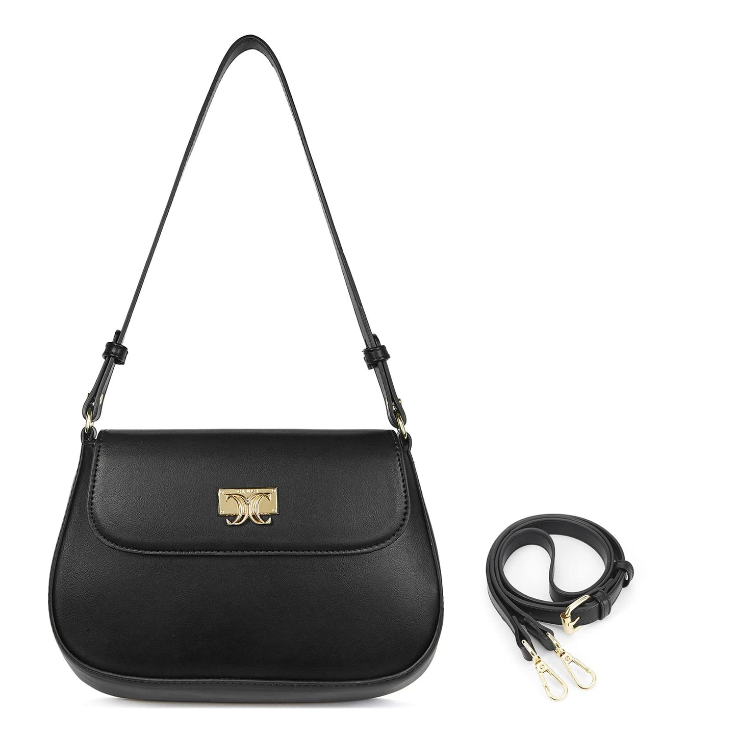 CLUCI Small Leather Shoulder Bag with Zipper