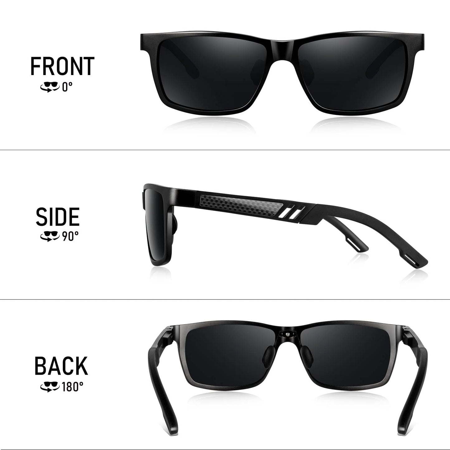 BIRCEN Mens Sunglasses Polarized UV Protection: Classic Shades for Men Driving Fishing with Al-Mg Metal Frame