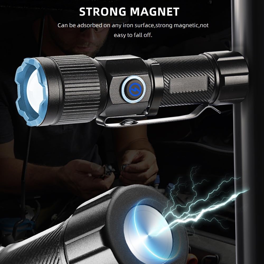 ALONEFIRE Mini LED Flashlight USB Rechargeable