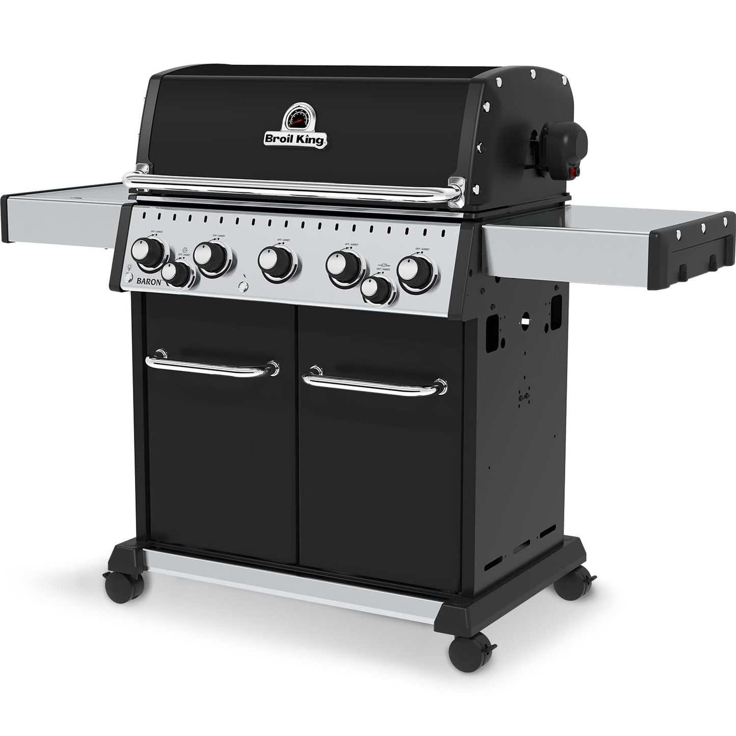 Broil King, Baron 590 Pro, 876244, Liquid Propane (LP), 5-Burner, Silver, Black