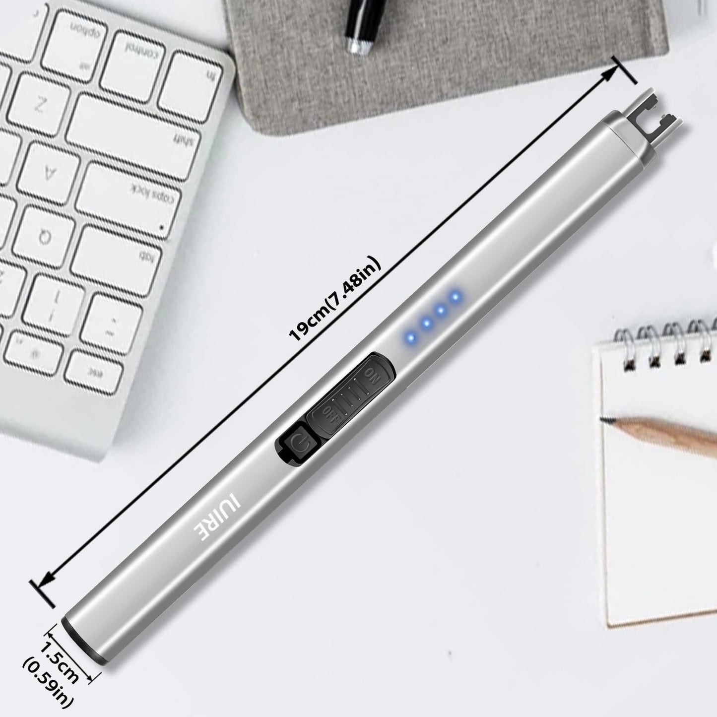 IUIRE Rechargeable Electric Candle Lighter - Silver