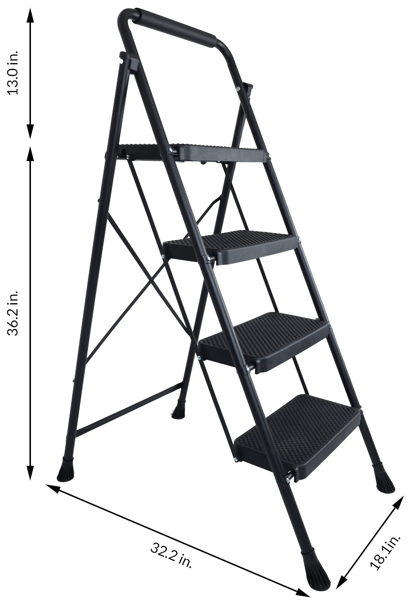 Elevon 2-Step Folding Step Stool with Anti-Slip Pedal