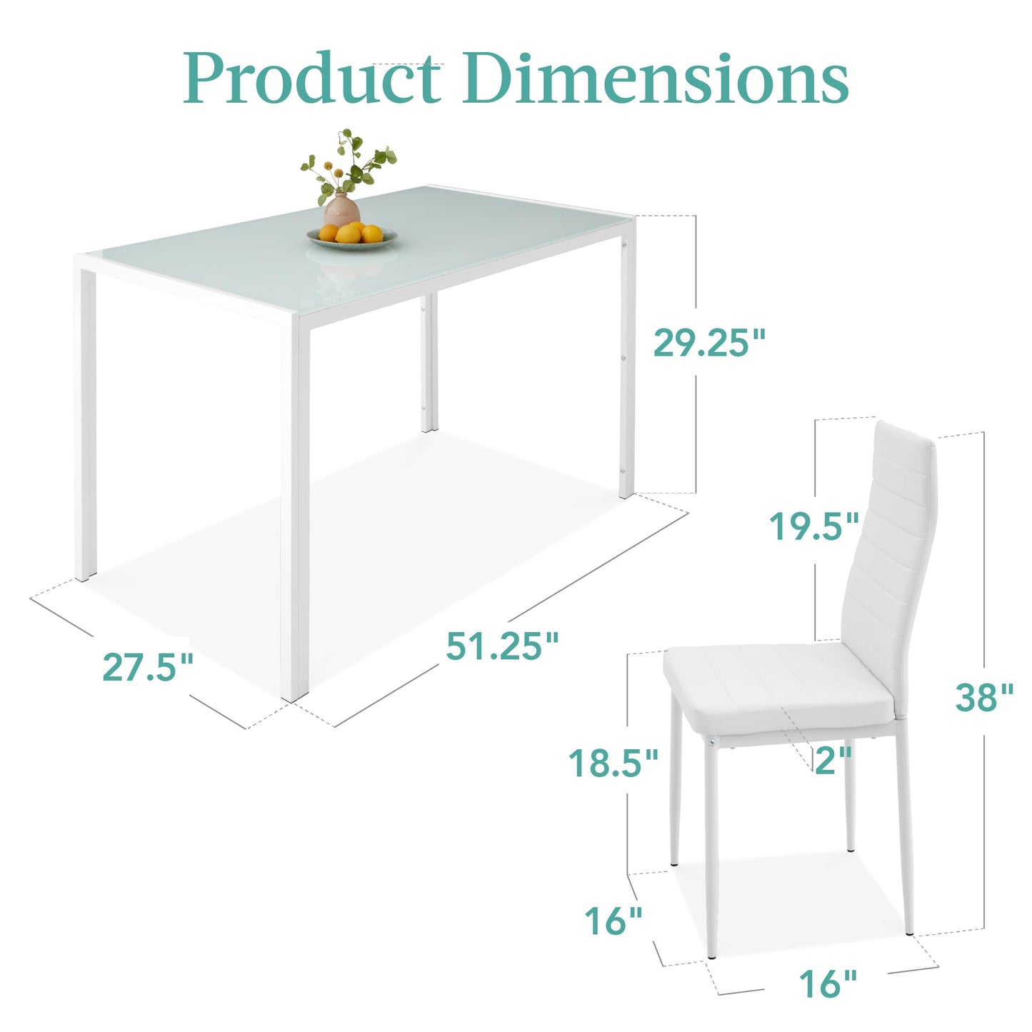 Best Choice 7-Piece Glass Dining Set - White