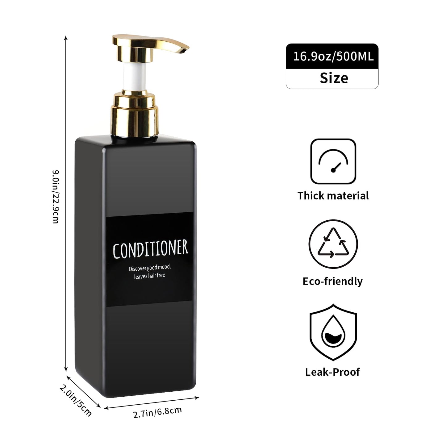 3 Pack Soap Dispensers with Gold Pumps