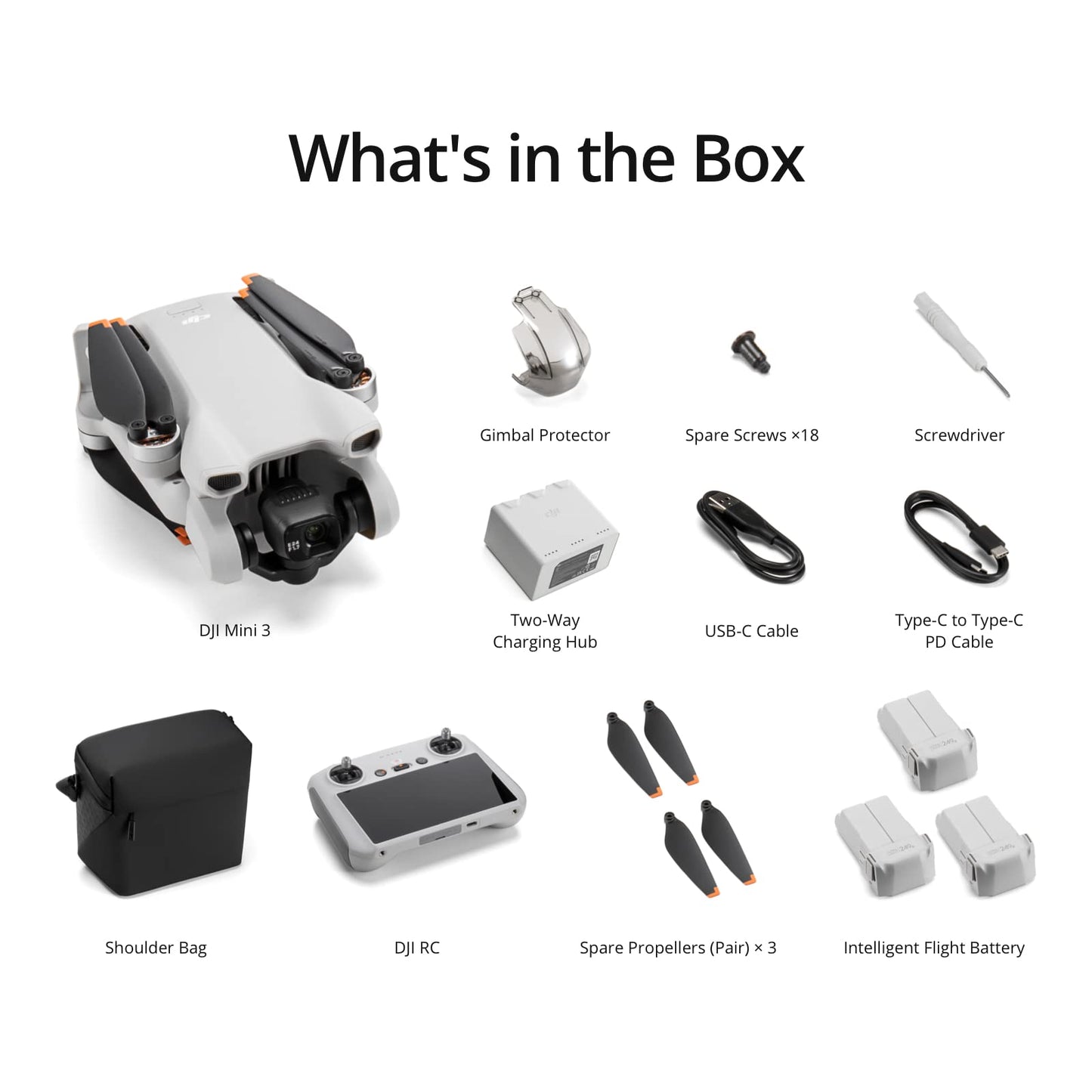DJI Mini 3 Fly More Combo (DJI RC), Lightweight 3x Mechanical Gimbal Mini Camera Drone with 4K HDR Video, 3 batteries for 114-min Flight Time, Vertical Shooting, 32800ft (10km) Video Transmission