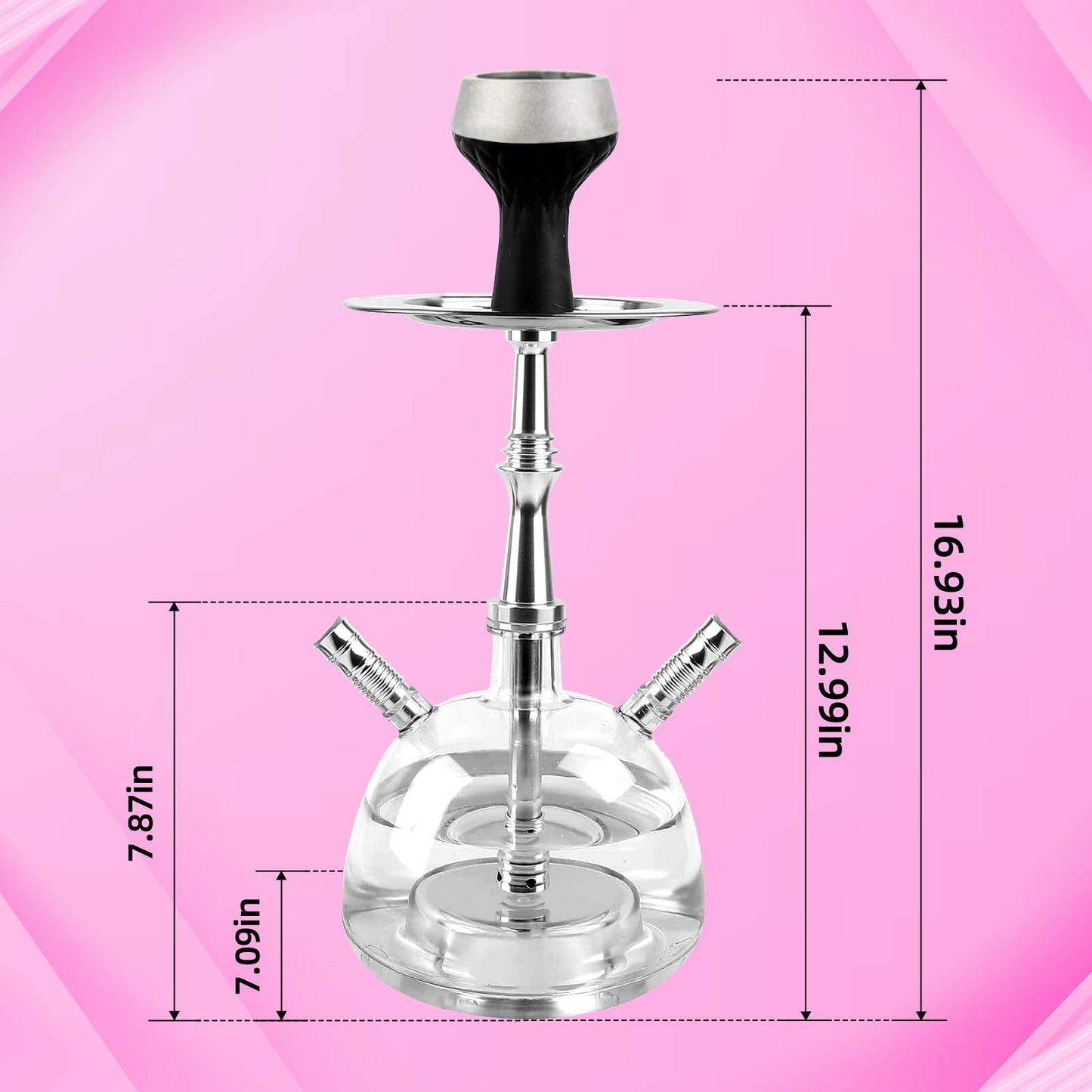 2 Hose Acrylic Hookah Set with Travel Bag