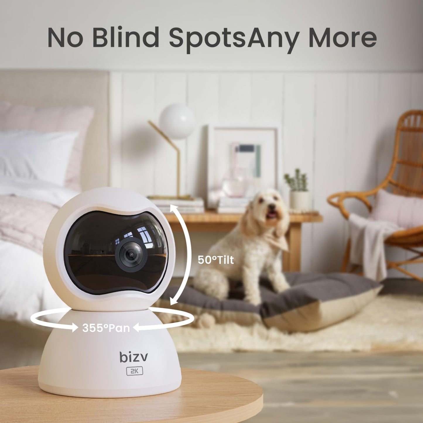 2K HD Pan/Tilt Indoor Security Camera with Audio