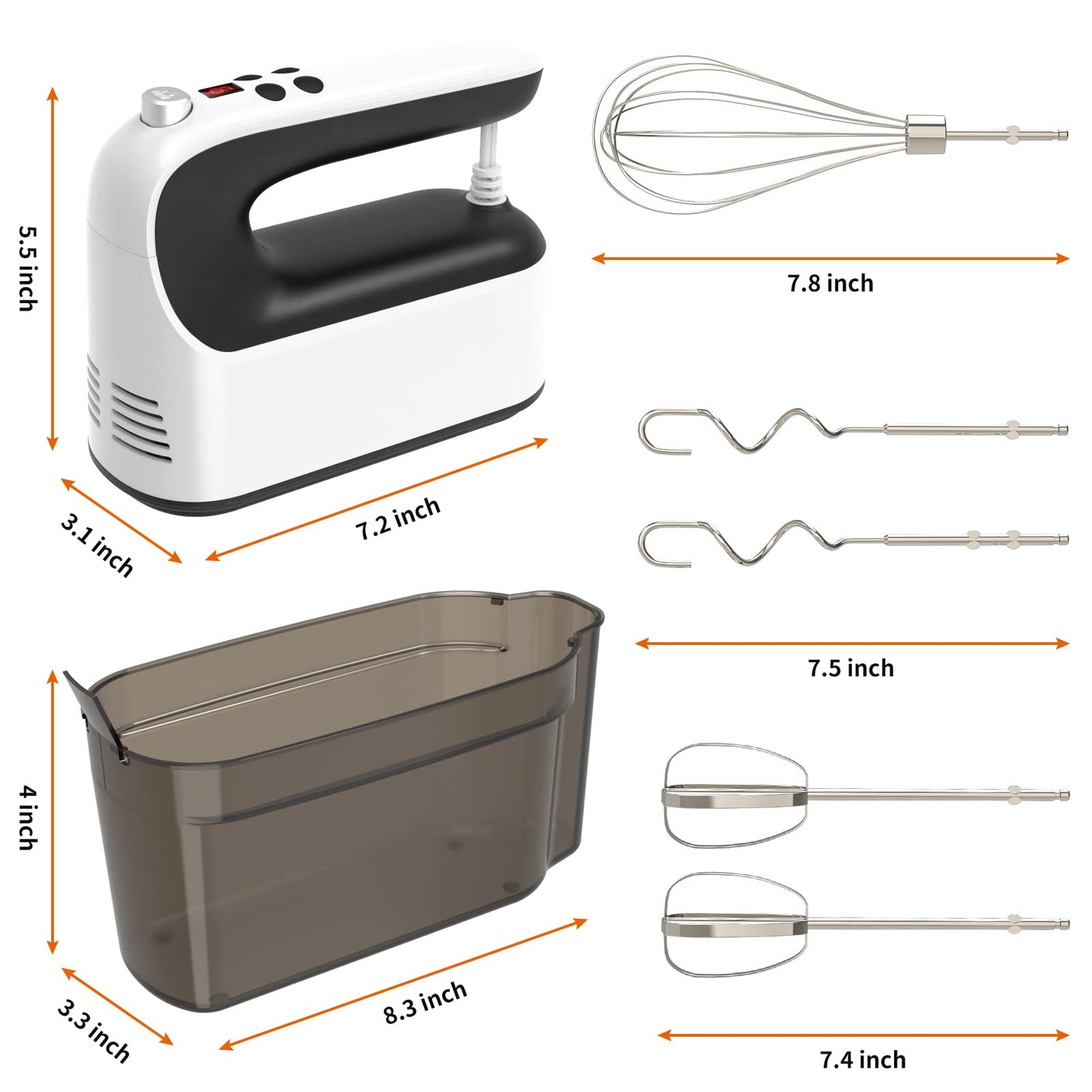 Yomelo 9-Speed Electric Hand Mixer with Accessories