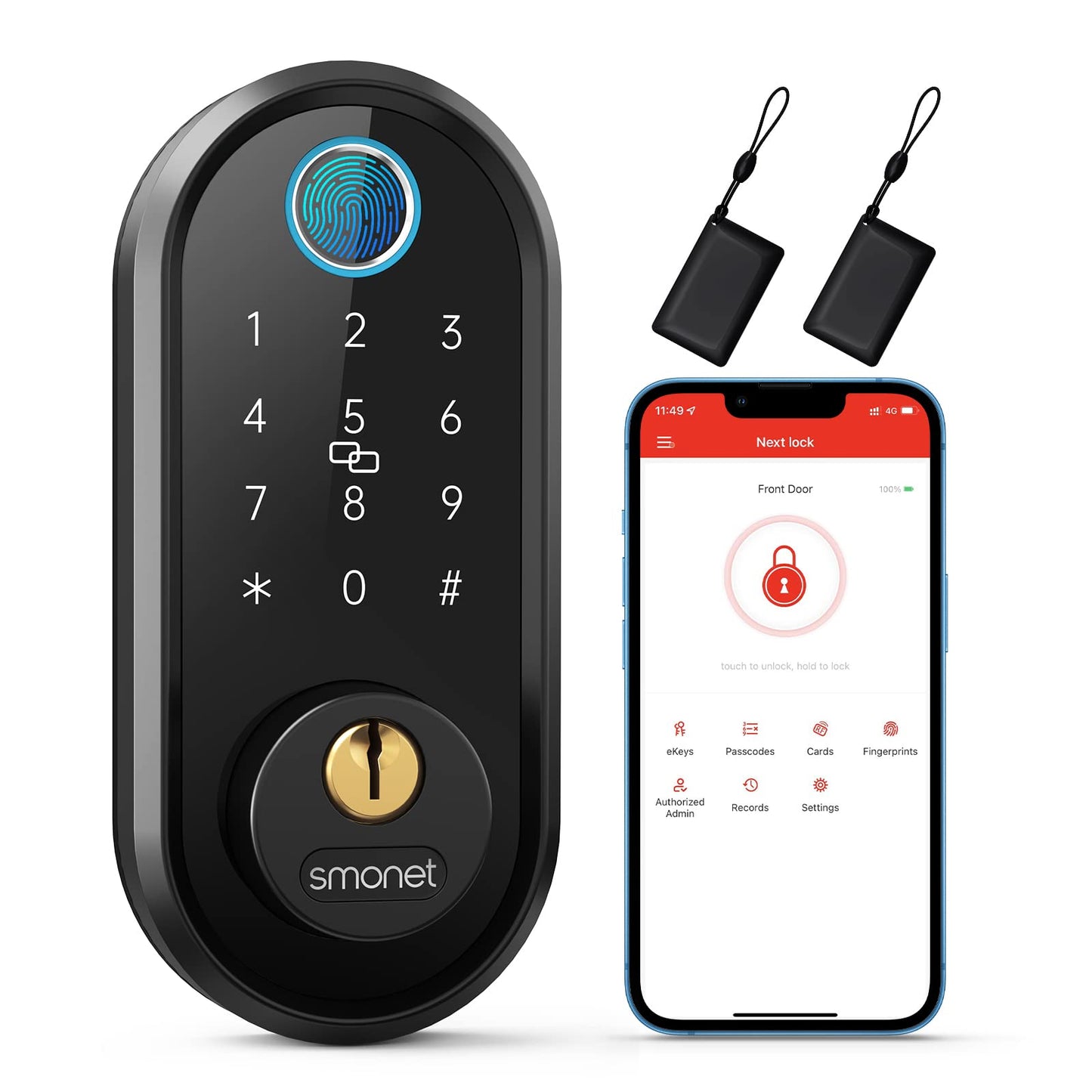 SMONET Smart Lock with Fingerprint & App Control