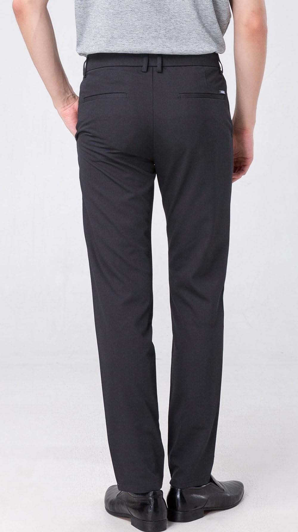 Plaid&Plain Men’s Slim Fit Dress Pants Stretch Dress Pants 8101Charcoal 30X28