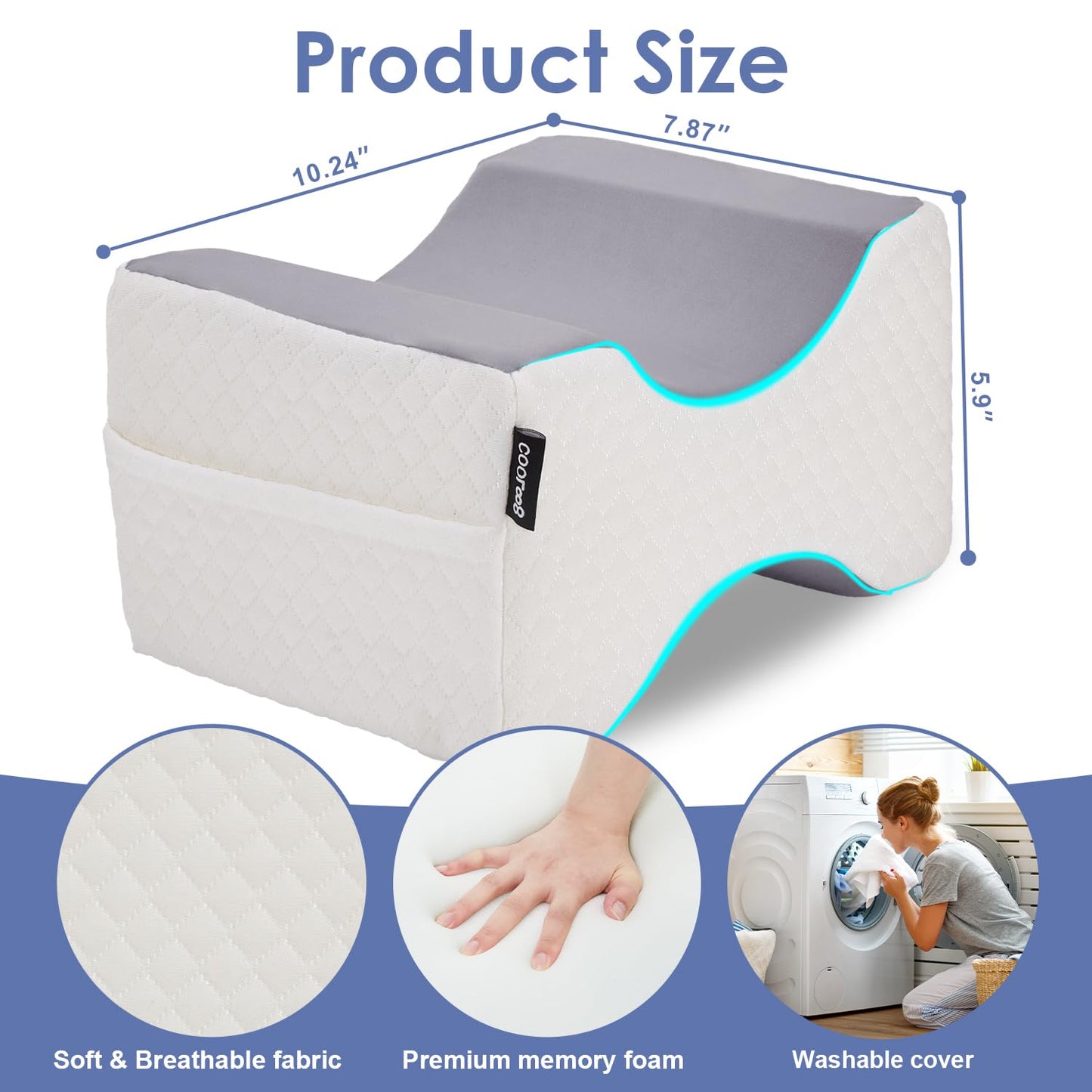 Knee Pillow for Side Sleepers - Sciatica Relief