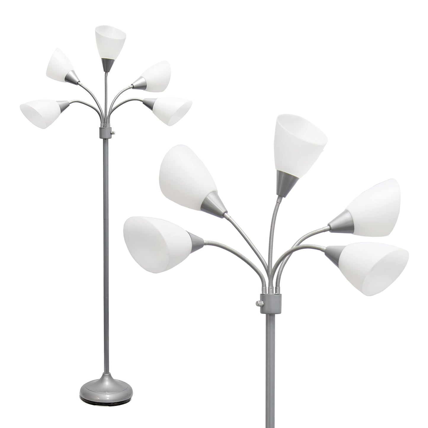 Multi-Head Adjustable Silver Floor Lamp for Kids